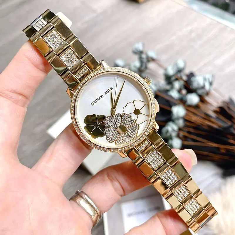 Michael kors watch with flowers hotsell